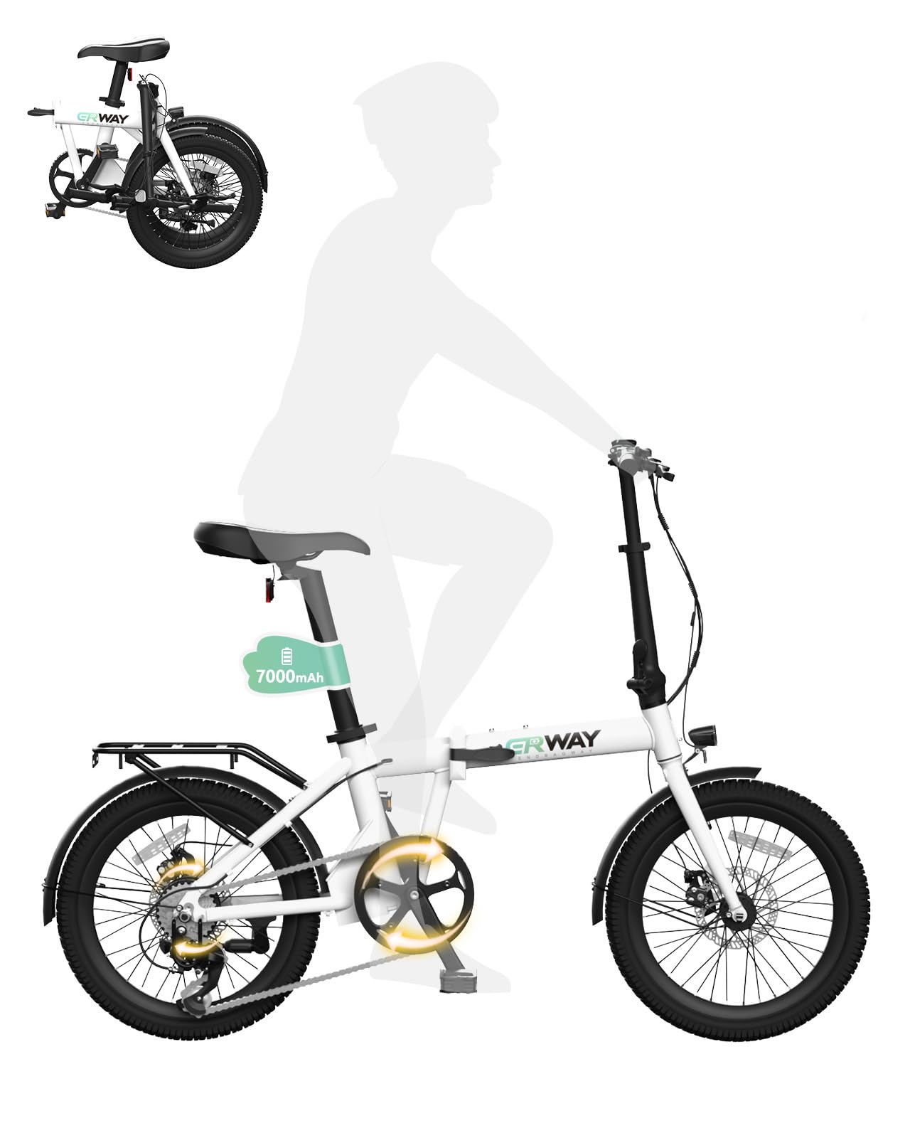 Amazon | ERWAY 電動自転車 電動アシスト自転車 折りたたみ 20インチ